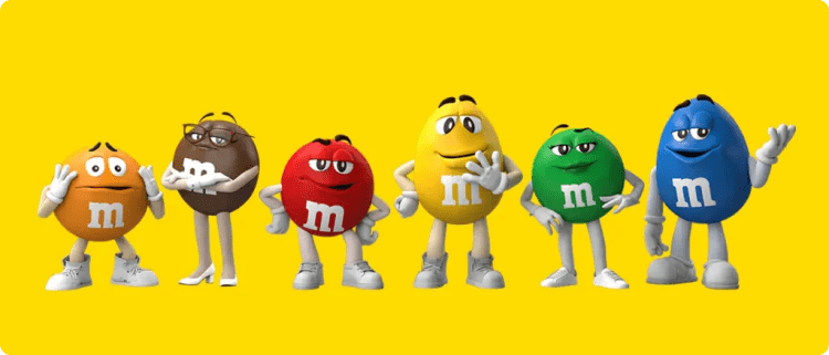 Ilustración de M&M en referencia a ejemplos de blended marketing y cómo combinar estrategias de marketing para tener éxito