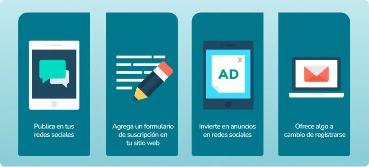 Ilustración en referencia a cómo adquirir los primeros registros de tu lista de email marketing inmobiliario