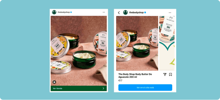 Ilustración de anuncios de The Body Shop en referencia a los mejores ejemplos de publicidad en Instagram