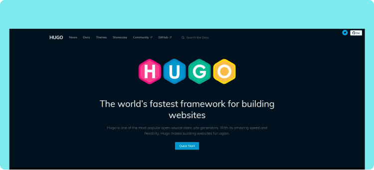 Ilustración en referencia a Hugo como herramienta para la creación de un sitio web para negocios